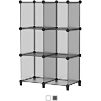 SIMPDIY Storage Cubos modulares 6 Cubos Gris (93x93x30cm) Organizador portátil de plástico Estantería Estante Estante…